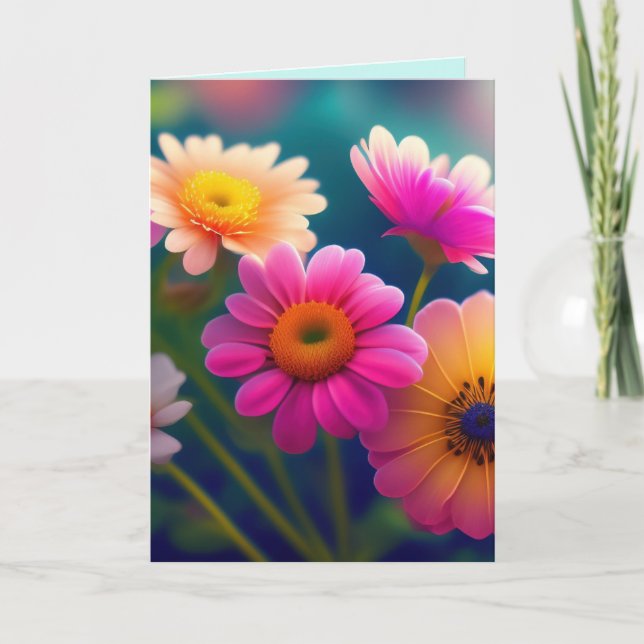 FLORES ENVIANDO UNA GRAN TARJETA DE ALENTAMIENTO (Anverso)