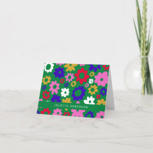 Flores escandinavas coloridas verdes personalizada