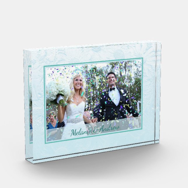 Flores escarchadas de invierno foto personalizada (Izquierda)