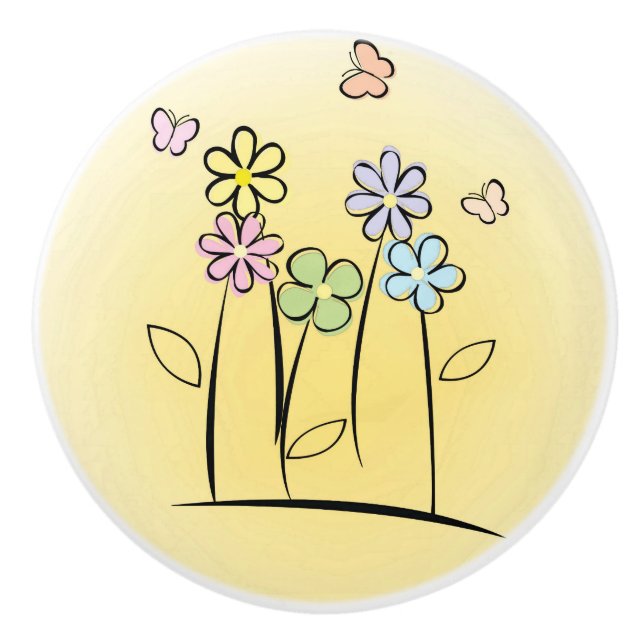 Flores esquemáticas Extracción de cerámica o pomo (Anverso)