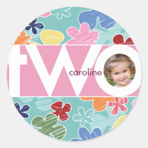 Flores esquemáticas número dos Pegatinas