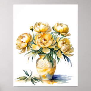 Flores estampadas de arte poster moderno