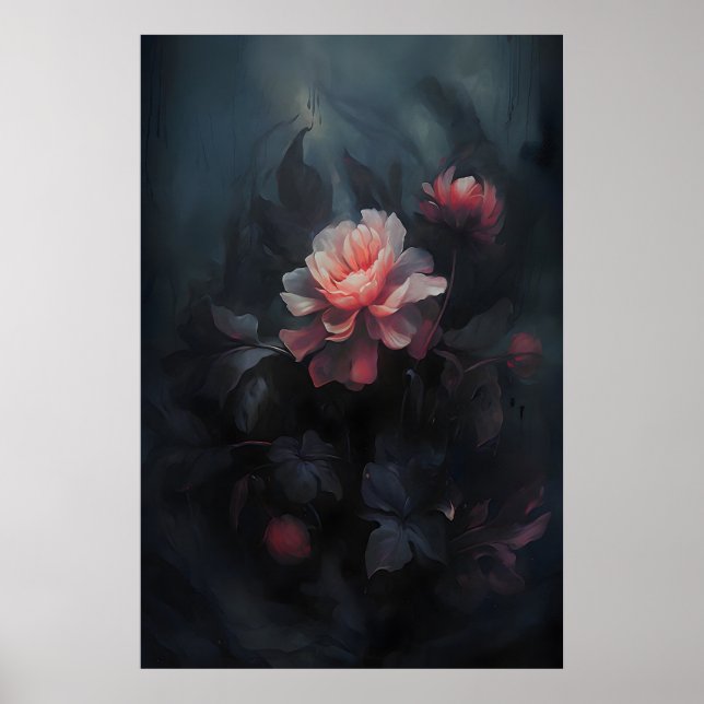 Flores Etéreas Arte Botánico Oscuro, Oscuro (Frente)