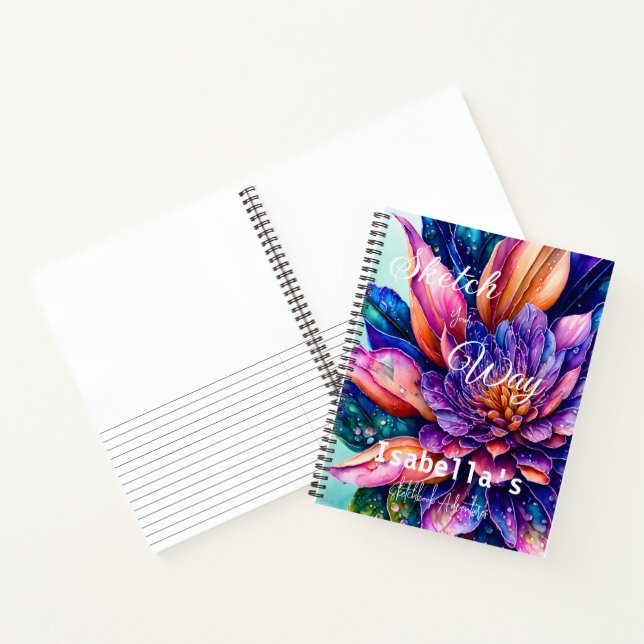 Flores exóticas elegantes, acuarela Cuaderno de es (Interior)
