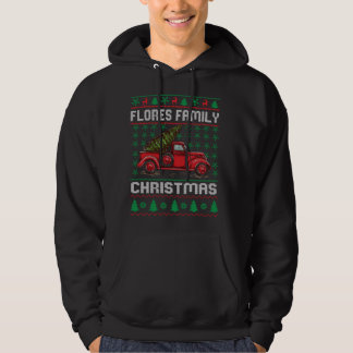 Flores Familia Feo Navidades Suéter Camión Rojo Di