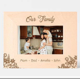 Flores Familia Nombres de fecha Marcos de madera g