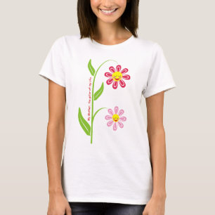 Flores felices camiseta del personalizado del Día