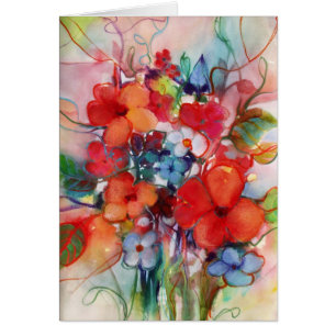 Flores felices ・ Michelle Abrams - tarjeta