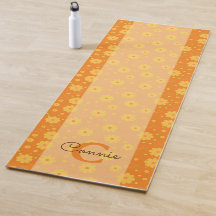 Flores Femeninas Patrón Floral Monograma Yoga Mat