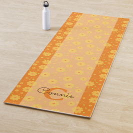 Flores Femeninas Patrón Floral Monograma Yoga Mat