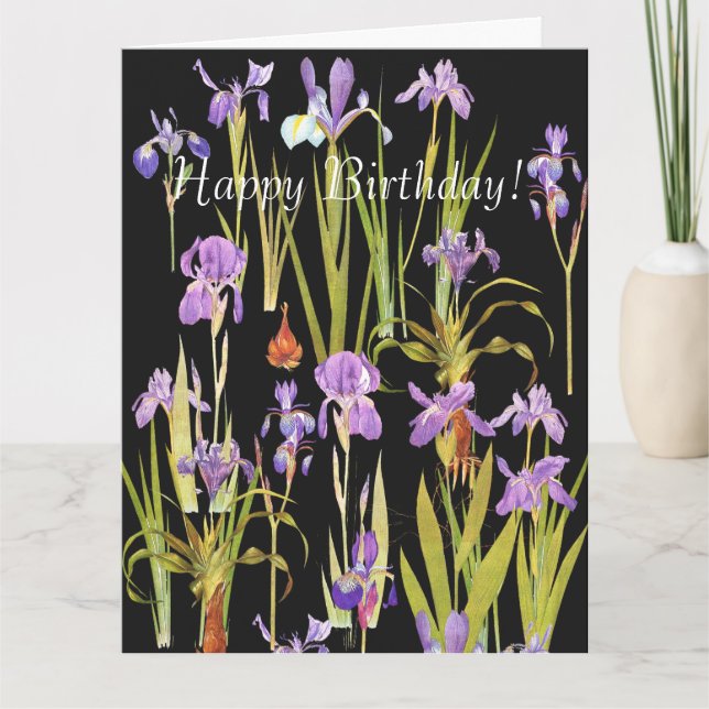 Flores Floral Botánica Floral Tarjeta De Cumpleaño (Anverso)