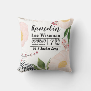 Flores florales blancas de almohada de nacimiento 