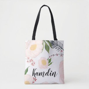 Flores florales blancas de la bolsa de la tota per