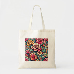 Flores florales coloridas comprando bolsa de tocad