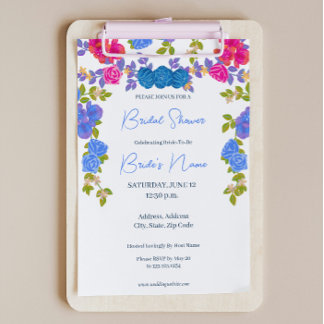 Flores florales coloridas Invitación a la ducha de