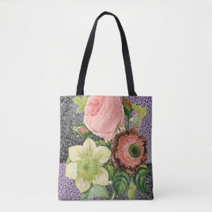 flores florales de la bolsa de tote