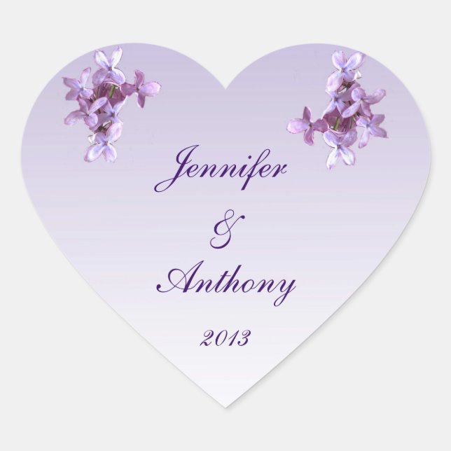 Flores Florales de Lilac Pegatinas de bodas (Anverso)