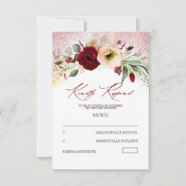 Flores francesas Rosa Boda Purpurina de oro RSVP