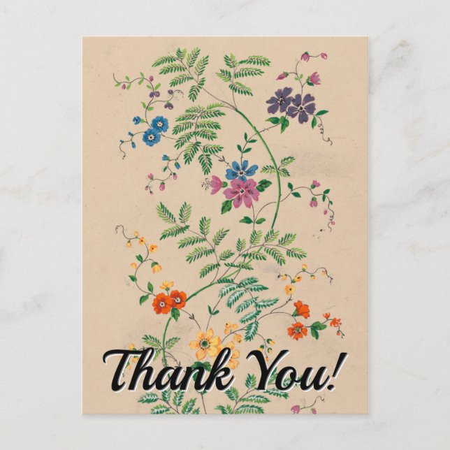 Flores + "¡Gracias!" Postal (Anverso)