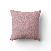 Flores grises en la almohada rosada de MOJO