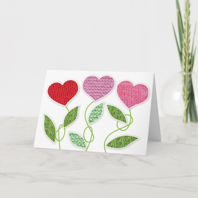 Flores hechas punto de la tarjeta del día de San (Anverso)