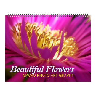 Flores hermosas calendario de pared macro de 12 me