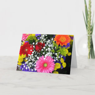 Flores hermosas que piensan en usted tarjeta de