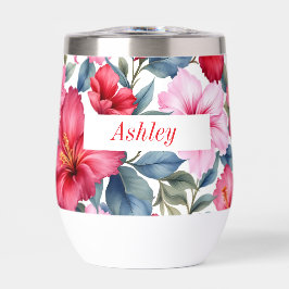 Flores Hibiscus de color rosa rojo