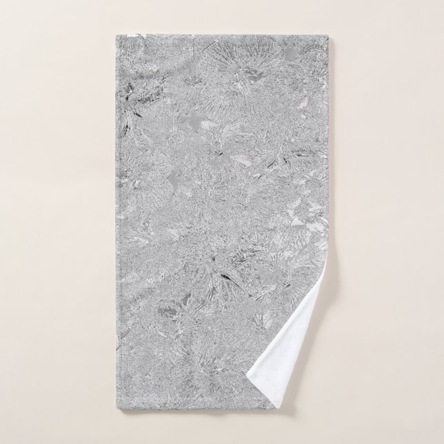 Flores Hibiscus Etchadas De Plata, Toalla De Mano (Toalla de mano)