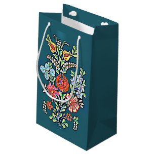 Flores húngaras coloridas Bolsa de regalo pequeña