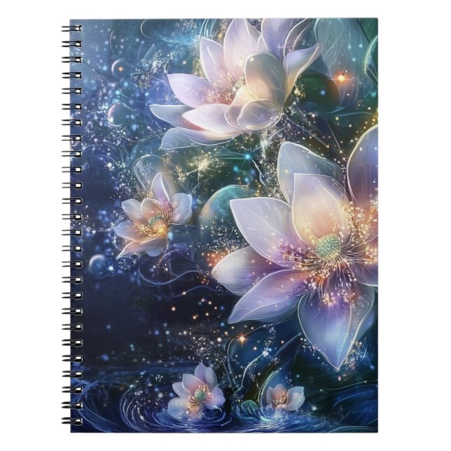 Flores iluminadas por la luna: Cuaderno de Espiral (Frente)