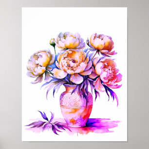 Flores impresas de arte poster