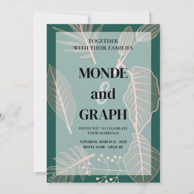 Flores Invitaciones a la boda Arte (Anverso)