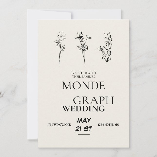 Flores Invitaciones a la boda Arte (Anverso)