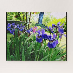 FLORES IRIS Y rompecabezas HUMMINGBIRD