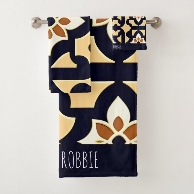 Flores isométricas en patrón botánico beige (In situ)