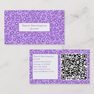 Flores Lavendar Código QR Tarjetas de visita