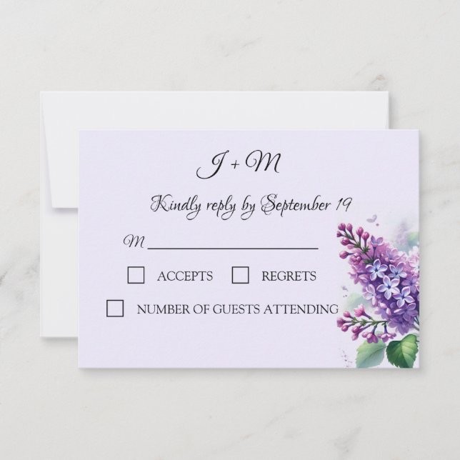 Flores Lilac Floral Elegante RSVP Moderno (Anverso)