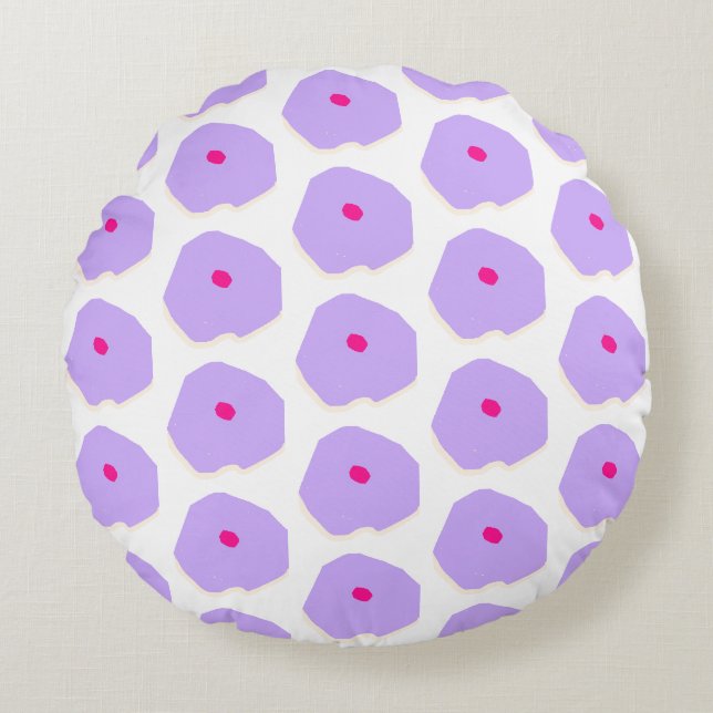 Flores lilas modernas ilustracion Almohada redonda (Anverso)