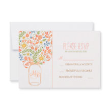 flores lindas tarjetas RSVP de boda de carnaval de