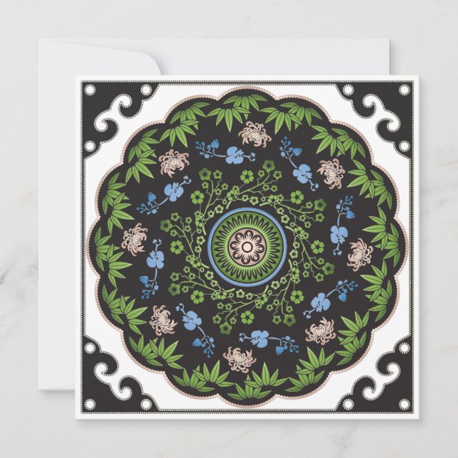 Flores Mah Jongg/Tarjeta plana de un punto (Anverso)