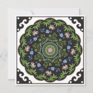 Flores Mah Jongg/Tarjeta plana de un punto