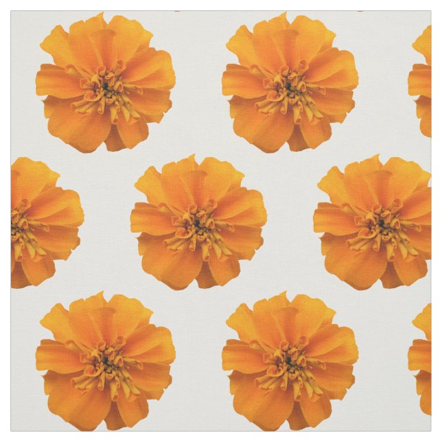 Flores Marigold naranja sobre tela blanca (Retal)
