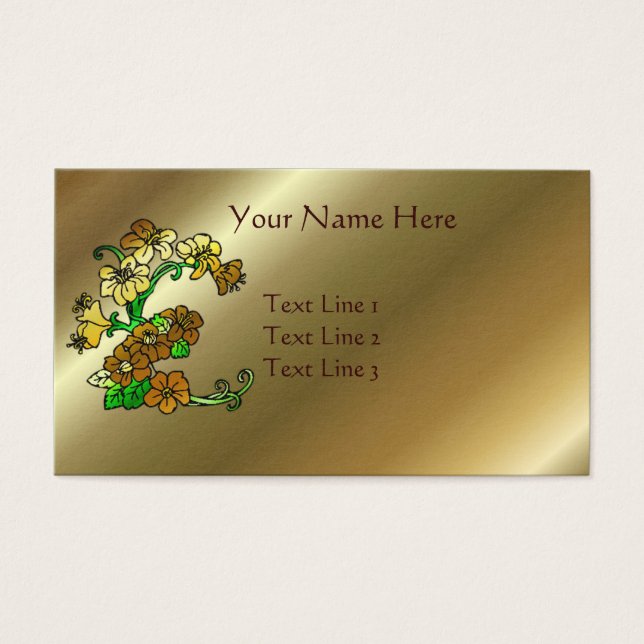 Flores marrones doradas elegantes (Frente)