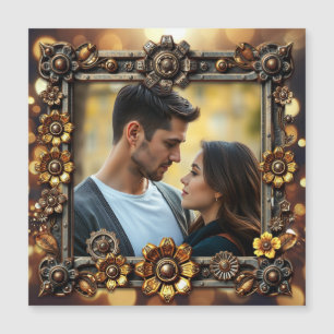 Flores metalizado Foto personalizada Steampunk