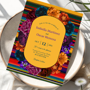 Flores mexicanas modernas amarillas invitación de 