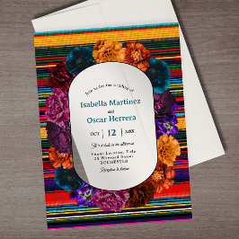 Flores mexicanas modernas invitación a la boda acr