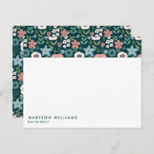 Flores Minimales Tarjeta de Nota Moderna Y Elegant