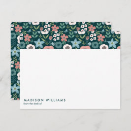 Flores Minimales Tarjeta de Nota Moderna Y Elegant