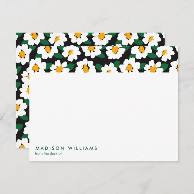 Flores Minimales Tarjeta de Nota Moderna Y Elegant (Anverso / Reverso)